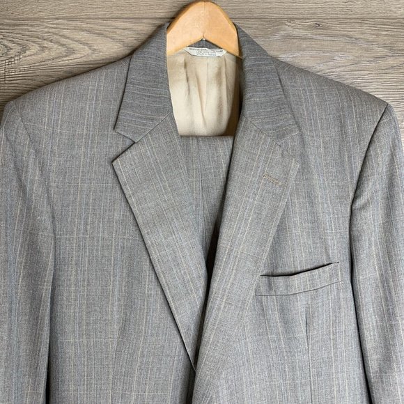 Botany 500 Joslins Mens 2 piece Suit Rose Grey w/Pinstripes See Desc for Measure - Picture 6 of 16